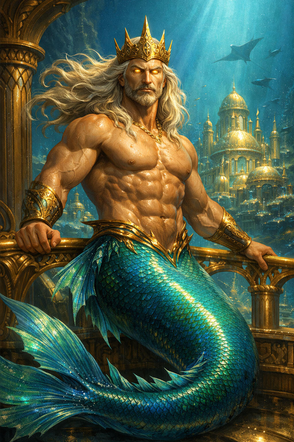 Portrait of King Triton, the powerful ruler of Atlantis.
