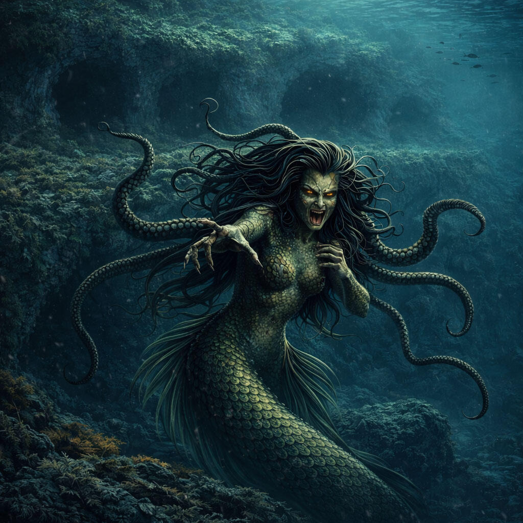 Meziras Falanasta - At the entrance to Syrens Rest. Firstborn daughter of the Syren Queen. Cunning, cold and ruthless. She is hellbent on furthering her mothers interests.